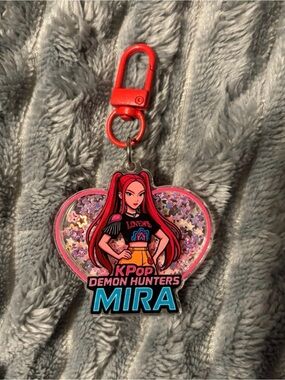 K-Pop Demon Hunters Heart Keychain in Red
